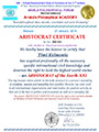 Aristocrat of the Earth XXI certificate (enlarge)