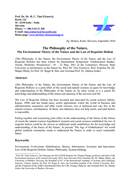 Cover of The Philosophy of the Nature, The Environment Theory of the Nature and the Law of Requisite Holism (enlarge)
