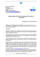 Cover of PHILOSOPHY OF SUSTAINABLE FUTURE OF MANKIND (enlarge)
